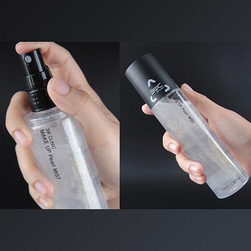 3w clinic pearl face mist make setting spray texture application