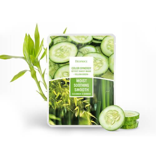 DEOPROCE Color Synergy Mask YELLOW GREEN : Cucumber and Bamboo,1pc